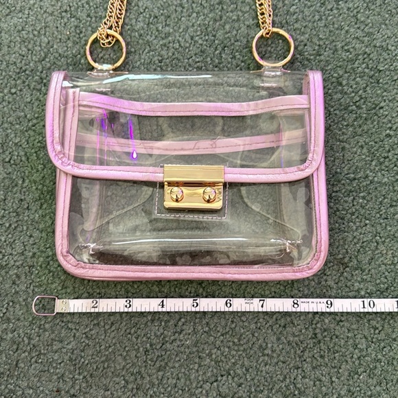 Clear stadium / concert purse with pink trim - Picture 2 of 4